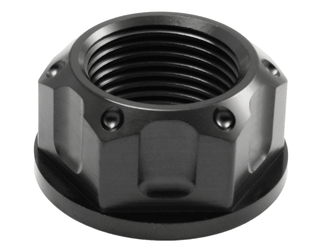 Titanium Race Drilled Rear Axle Nut M20x1.5 (Black) | Probolt USA