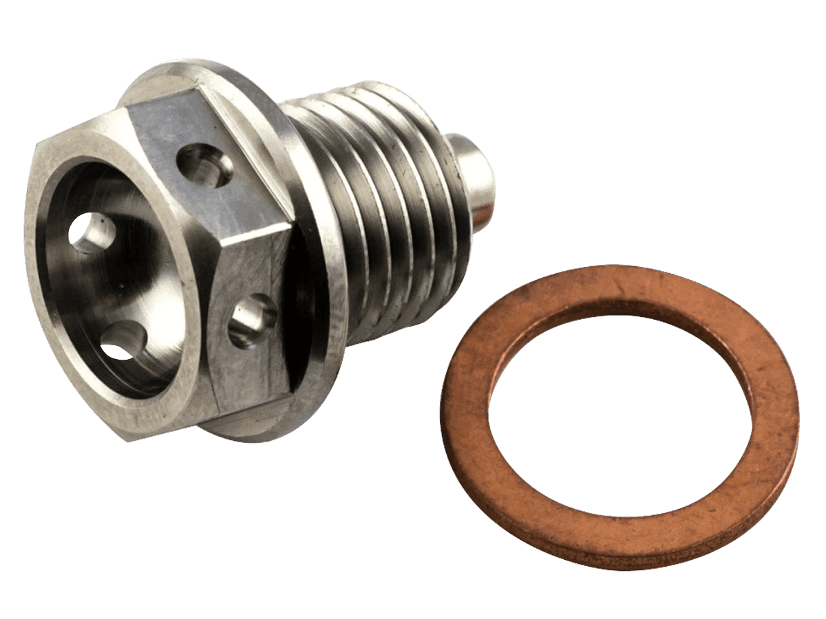 マッドボール Titanium Race Drilled Magnetic Motorcycle Drain Bolt M16x1.5x12