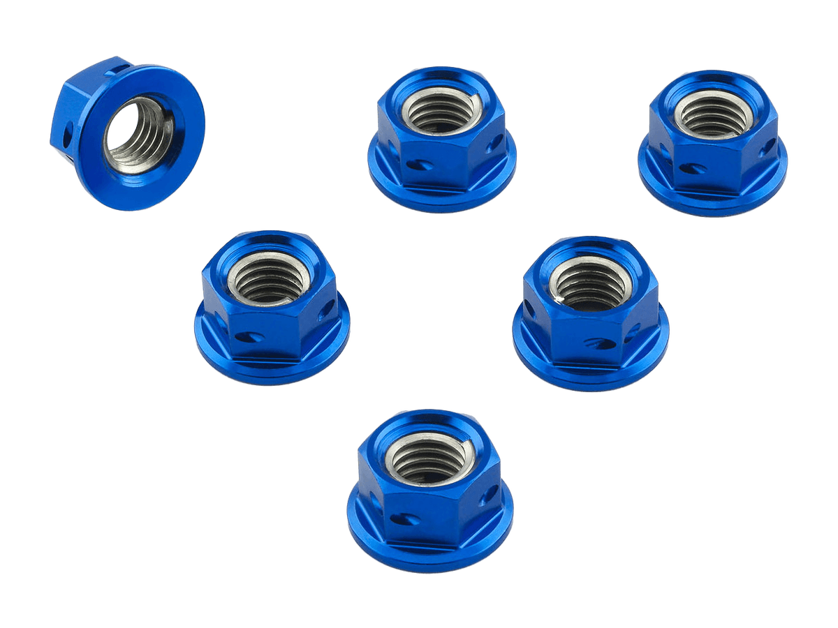 Aluminum Race Drilled Sprocket Nuts M10x1.25 (Blue) | Probolt USA