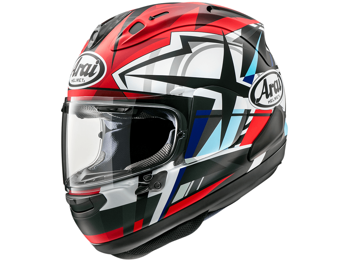 Arai Corsair-X Takumi Frost Helmet White/Black/Red: MOTO-D Racing