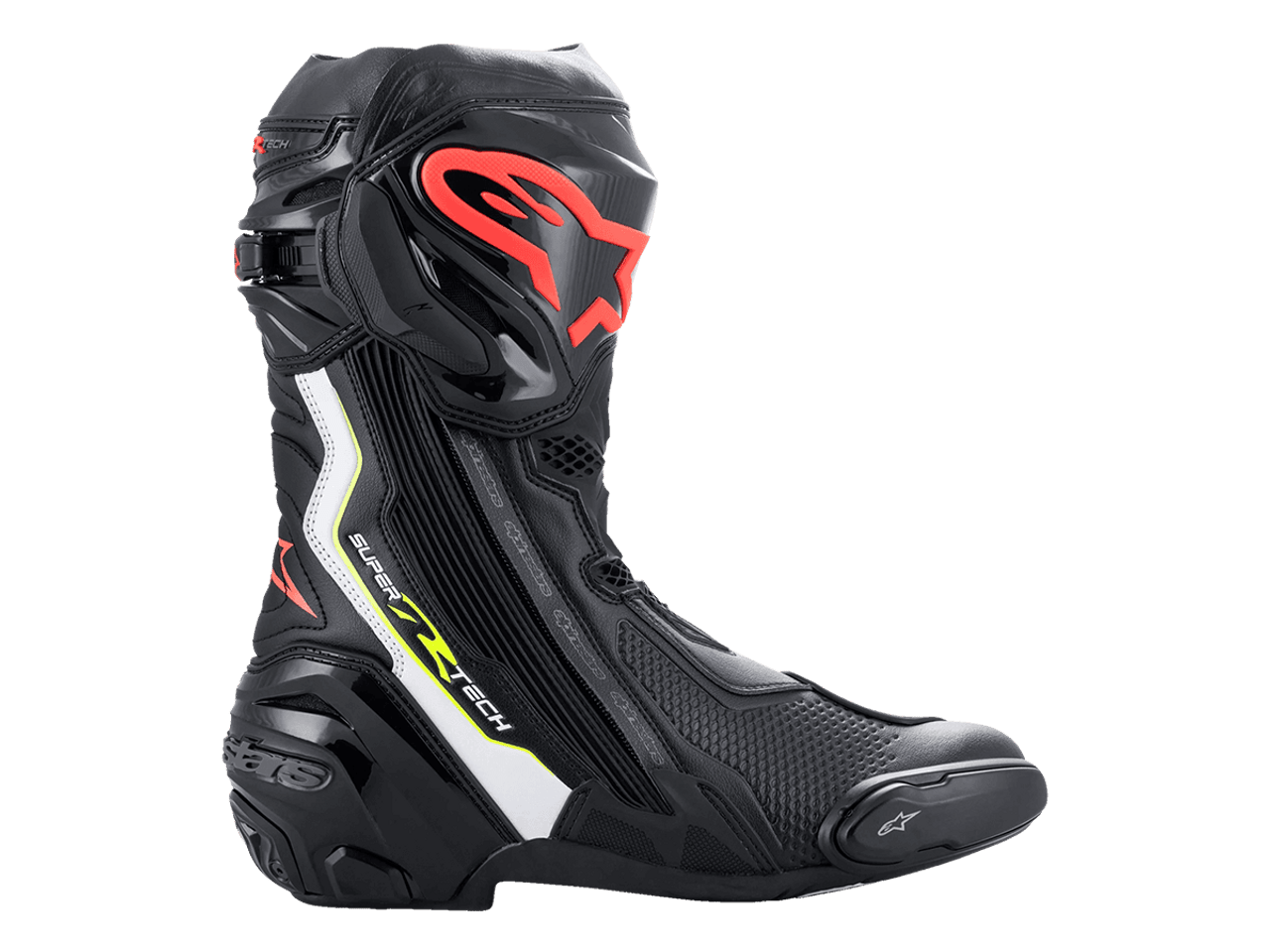 Alpinestars Supertech R Boots (Black/White/Red Fluo/Yellow