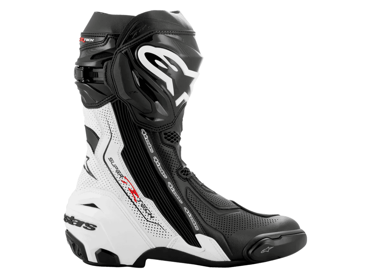 Alpinestars Supertech R Vented Boots (Black/White): MOTO-D Racing