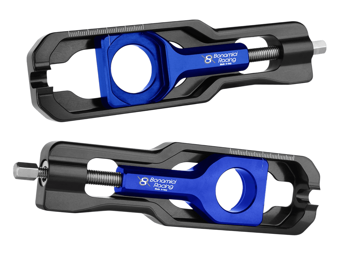 chami Bonamici Kawasaki Ninja ZX-6R Chain Adjuster (2019+) (Blue): MOTO