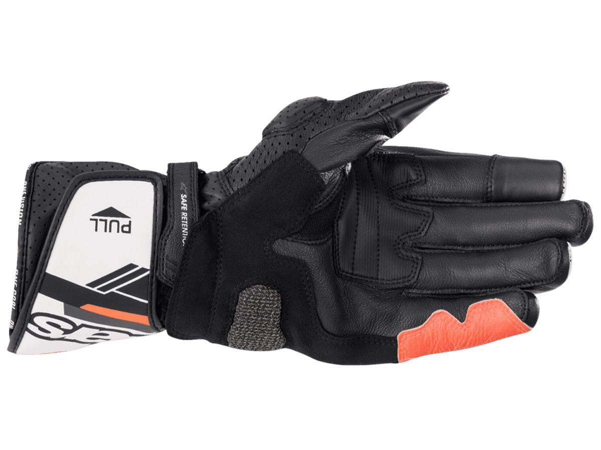 Alpinestars SP-8 V3 Leather Glove Black/White/Fluo Red: MOTO-D Racing