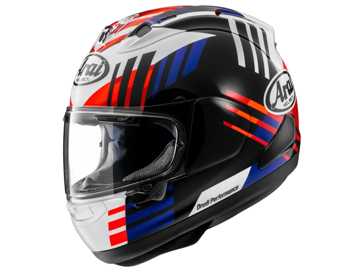 Arai フルフェイスヘルメット ホワイト・ブルー・レッド Arai Corsair-X Rea 7 Helmet White/Blue/Red : MOTO-D Racing