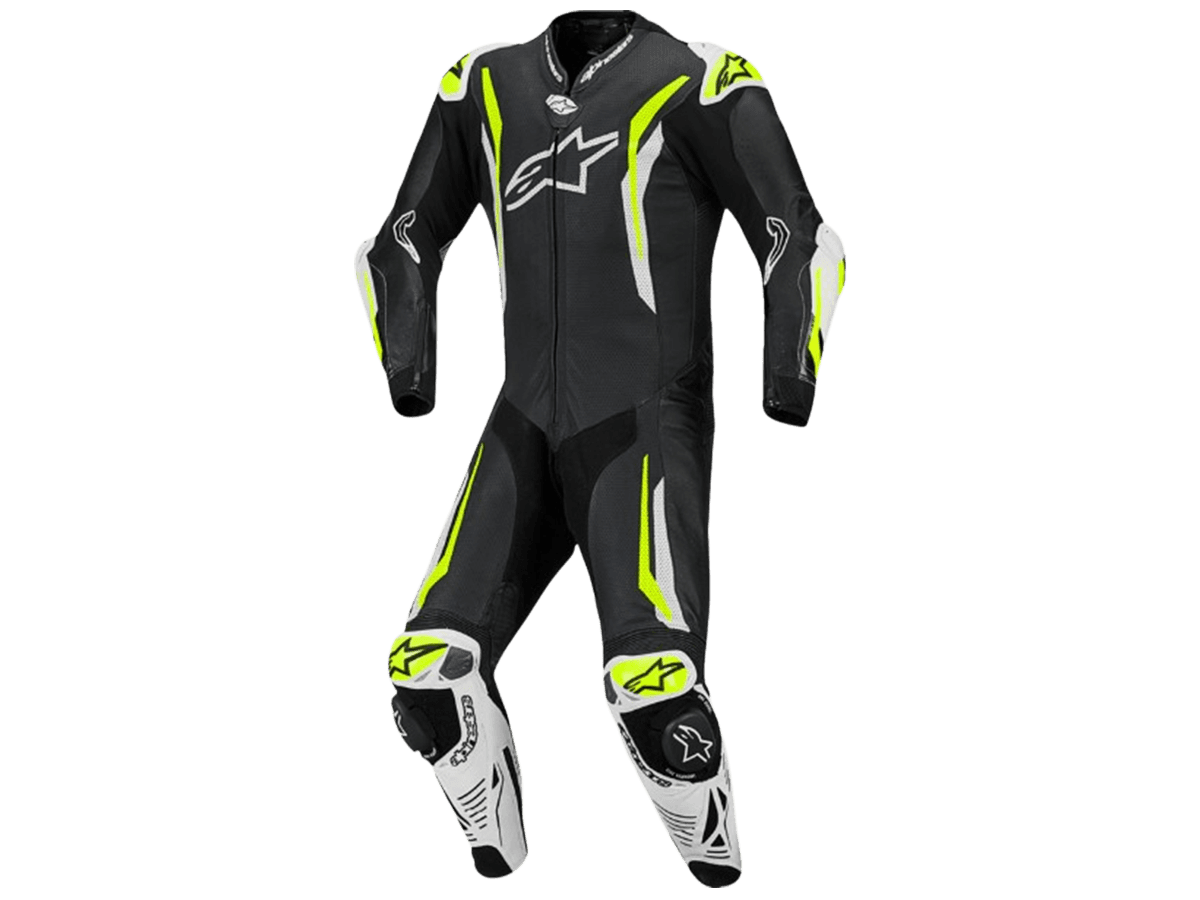 Alpinestars GP Tech V5 Leather Race Suit (Black/White/Yellow Fluo