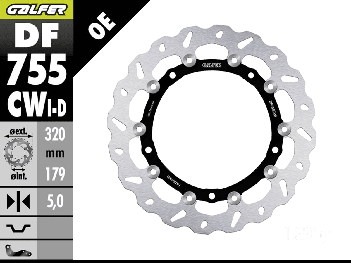 Galfer BMW S1000R Front Brake 320mm Billet Floating Rotor (Left