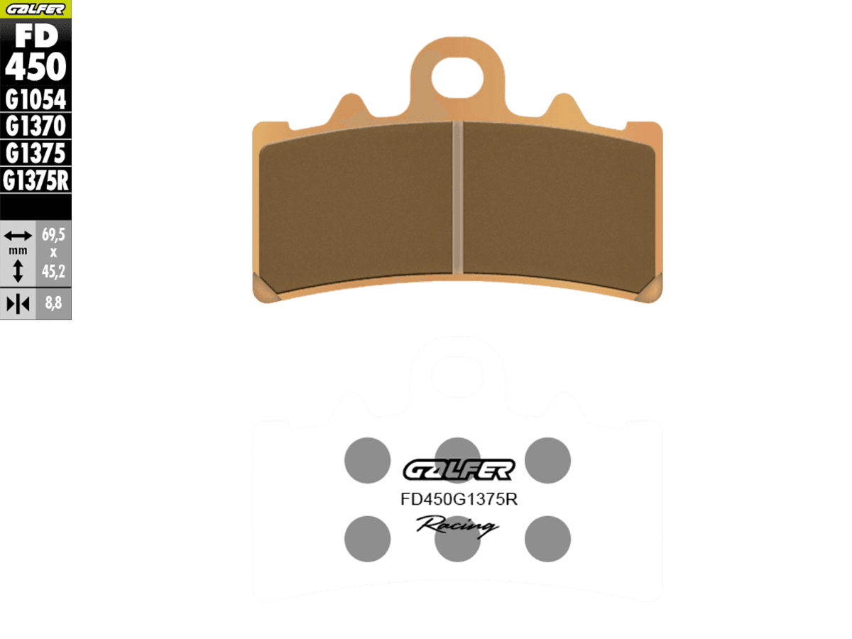 Galfer Sinter Trackday Brake Pads FD450G1375R - Front (2/pc