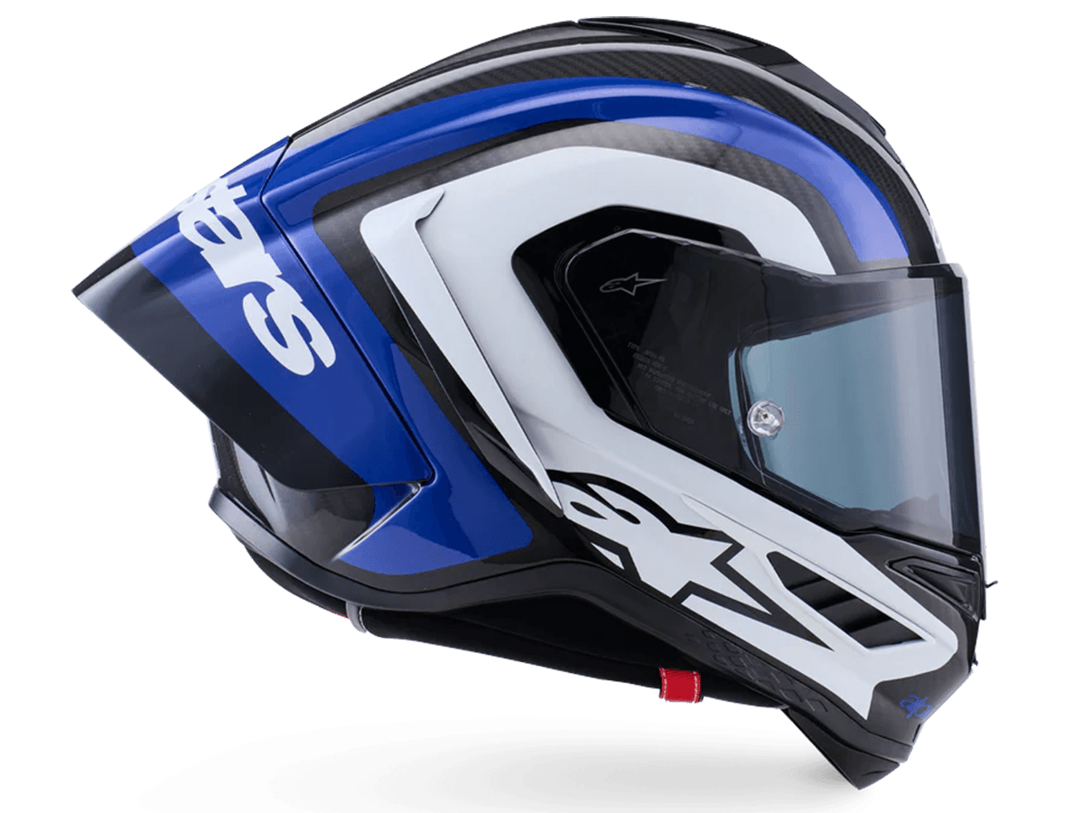 Alpinestars Supertech R10 Arius Helmet Black / White / Blue Glossy Alpinestars Supertech R10 Arius Helmet Black / White / Blue Glossy