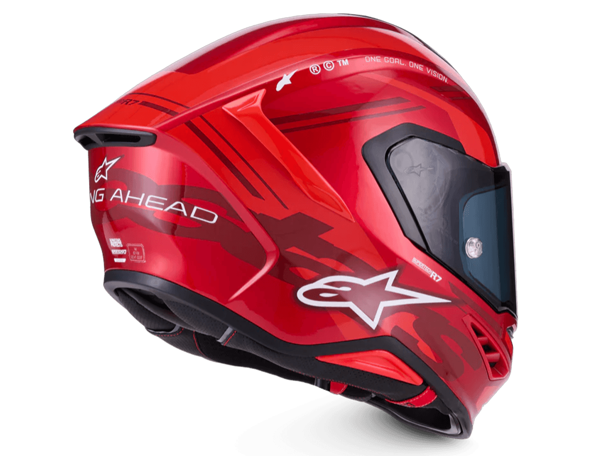 Alpinestars Supertech R7 Helmet A-Core (Red / Bright Red): MOTO-D
