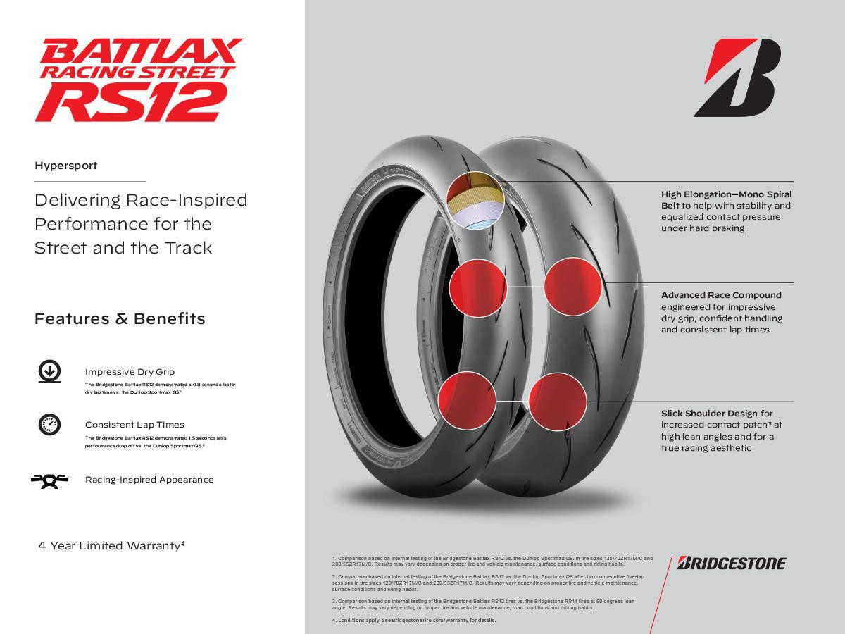 メンテナンス BRIDGESTONE Motorsport Bridgestone Battlax RS12 Racing Trackday Sportbike Tires | On Sale