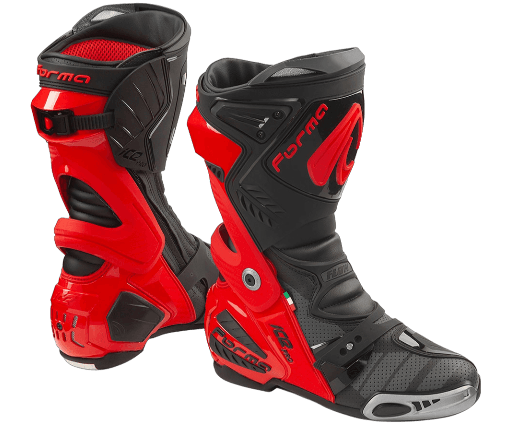 Forma Ice Pro-Flow Motorcycle Racing Boots | Black/Red: MOTO-D Racing