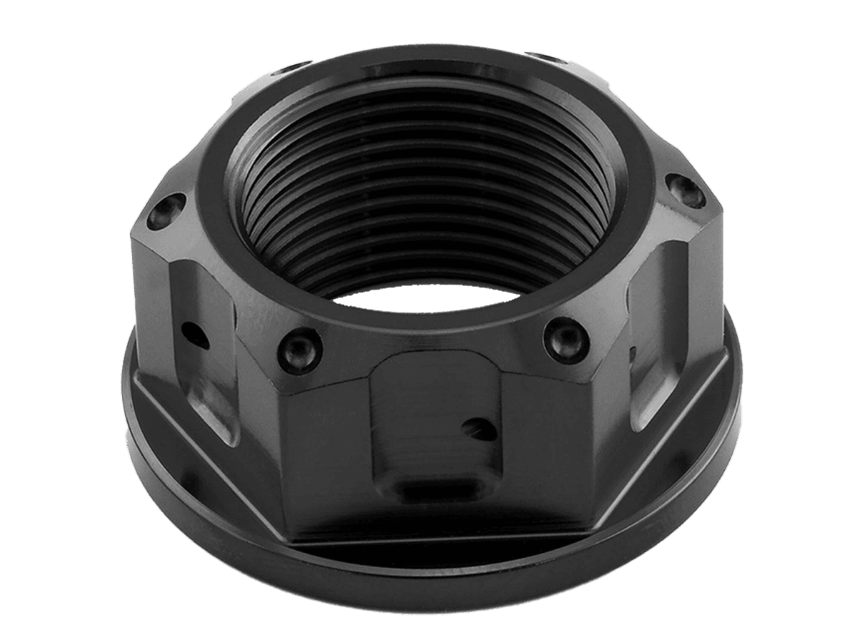 Titanium Race Drilled Rear Axle Nut M22x1.5 (Black) | Probolt USA