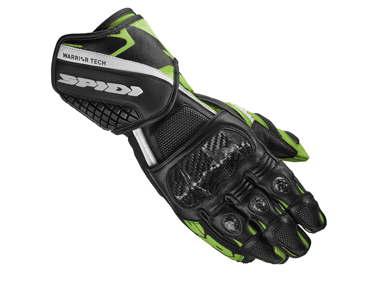 SPIDI Carbo Motorcycle Gloves Black Green: MOTO-D Racing
