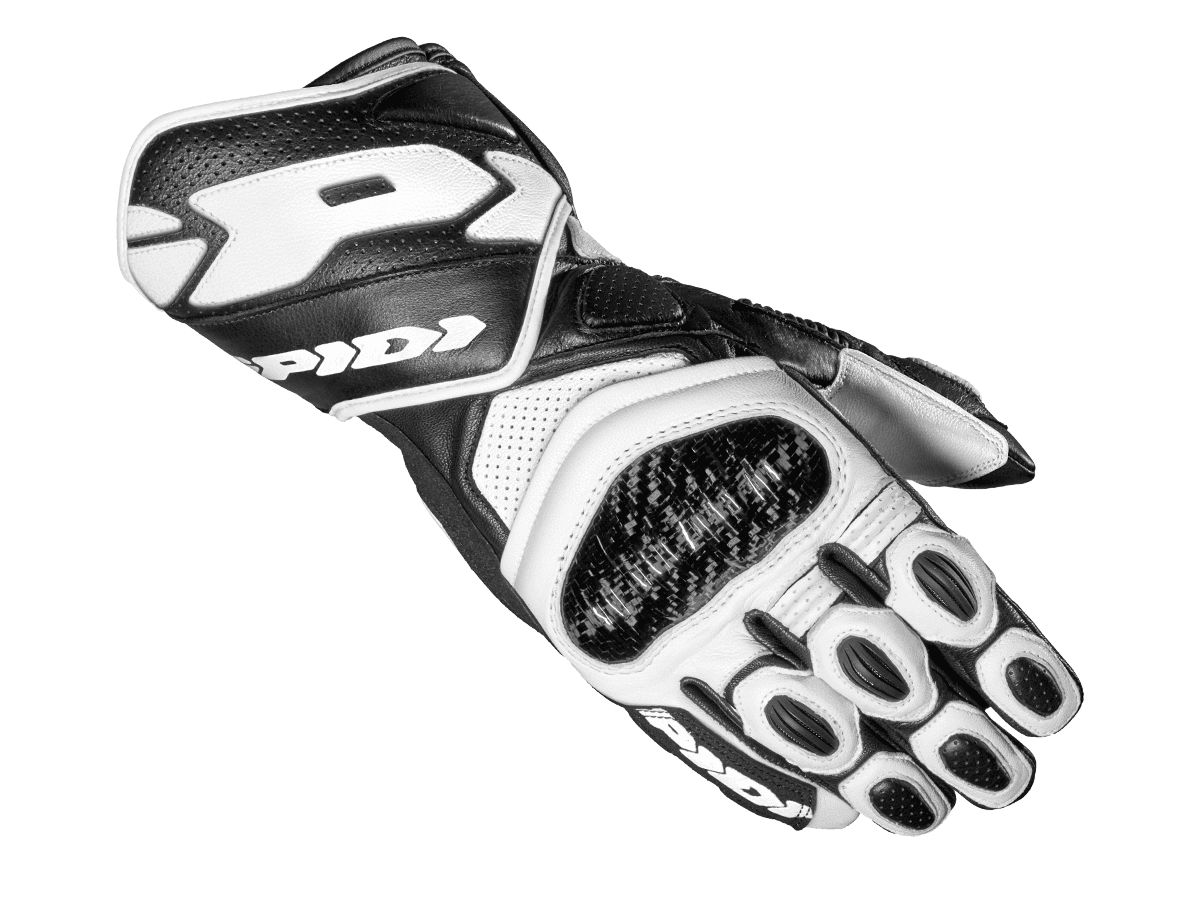 SPIDI Carbo 7 Motorcycle Gloves Black / White: MOTO-D Racing