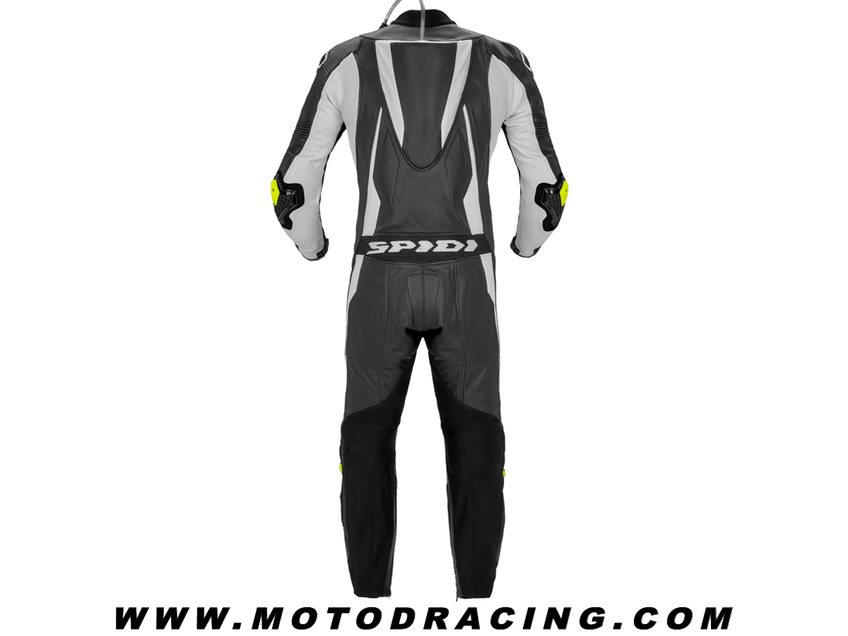 Spidi Racing Leather Suit Sport Warrior Pro Black/White: MOTO-D Racing - Main Image