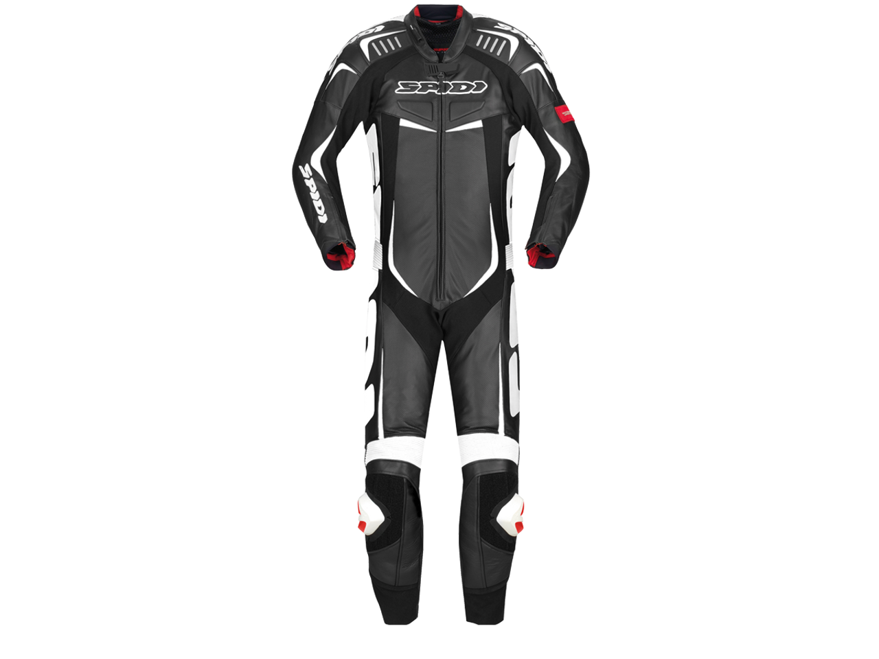 Spidi Track Wind Pro Motorcycle Racing Leather Suit Black/White