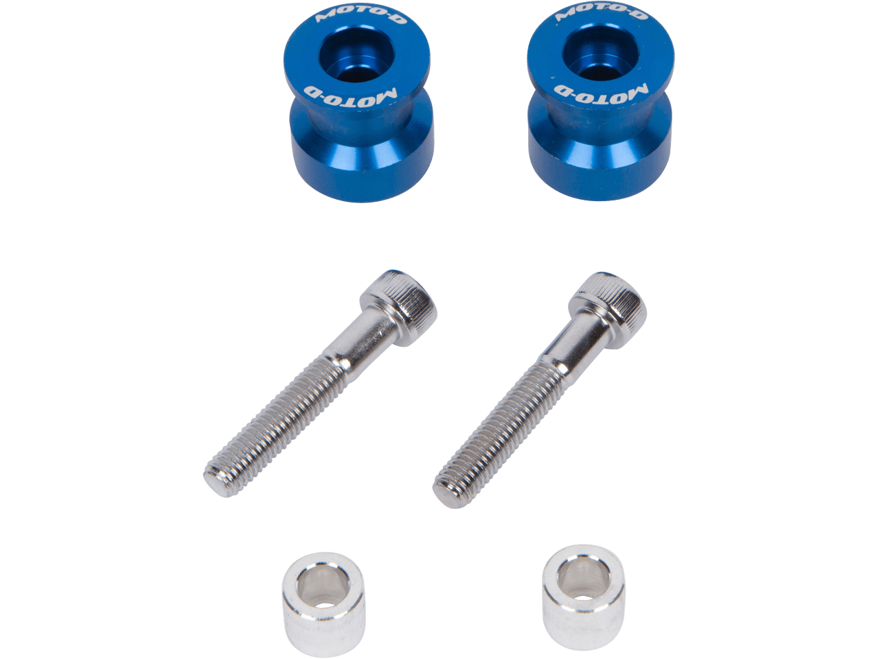 MOTO-D Motorcycle Swingarm Spools Blue (6mm)