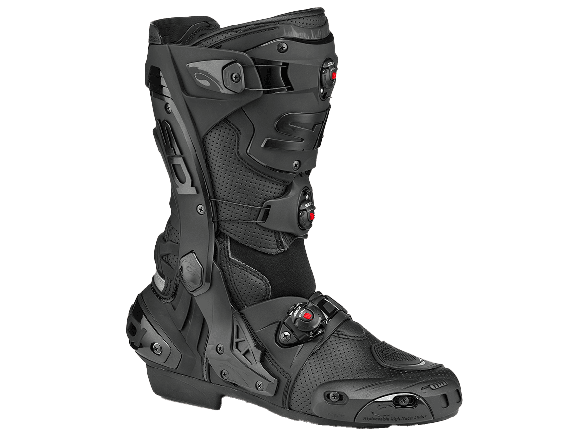 SIDI Rex Air Motorcycle Boots Black: MOTO-D Racing