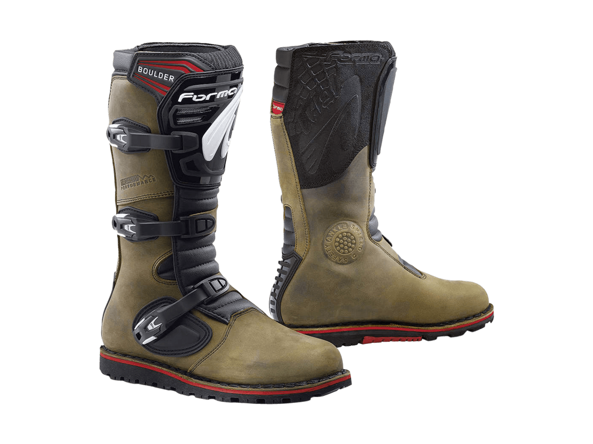 日本26.5位 Forma Boulder Trial トライアルブーツ Forma Boulder Comp Trials Motorcycle Race Boots | Brown: MOTO-D Racing