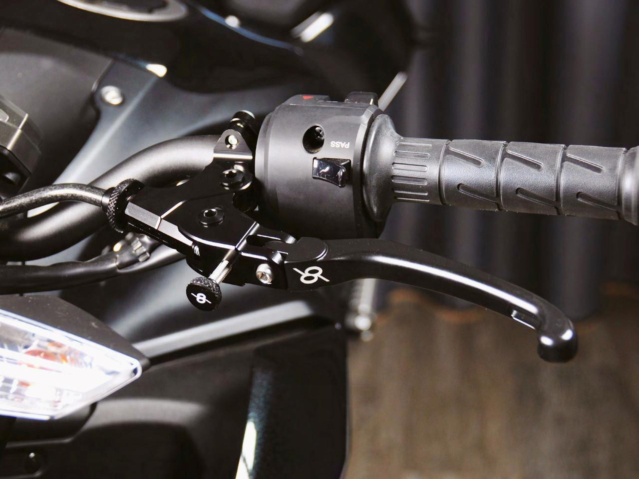 Bonamici Kawasaki ZX-6R Folding Levers (05-18) (Black): MOTO-D Racing