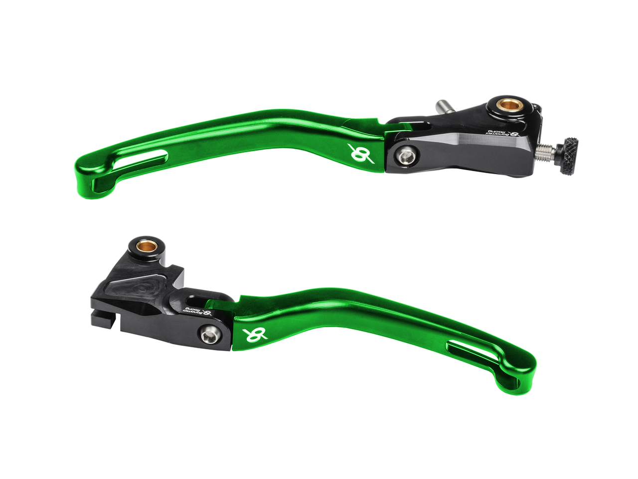 Bonamici Kawasaki ZX-6R Folding Levers (05-18) (Black/Green): MOTO