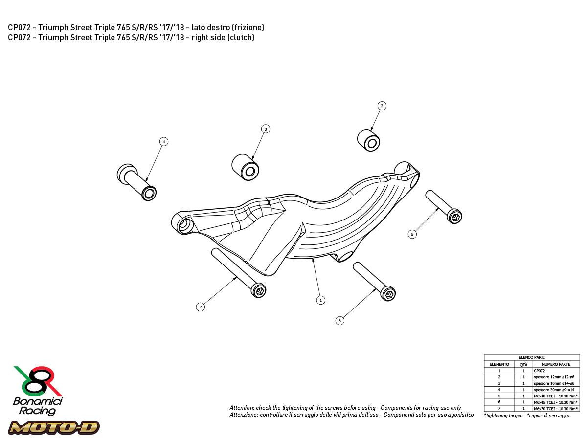 Bonamici Triumph Daytona 675/R Case Cover Savers (3-Piece): MOTO-D