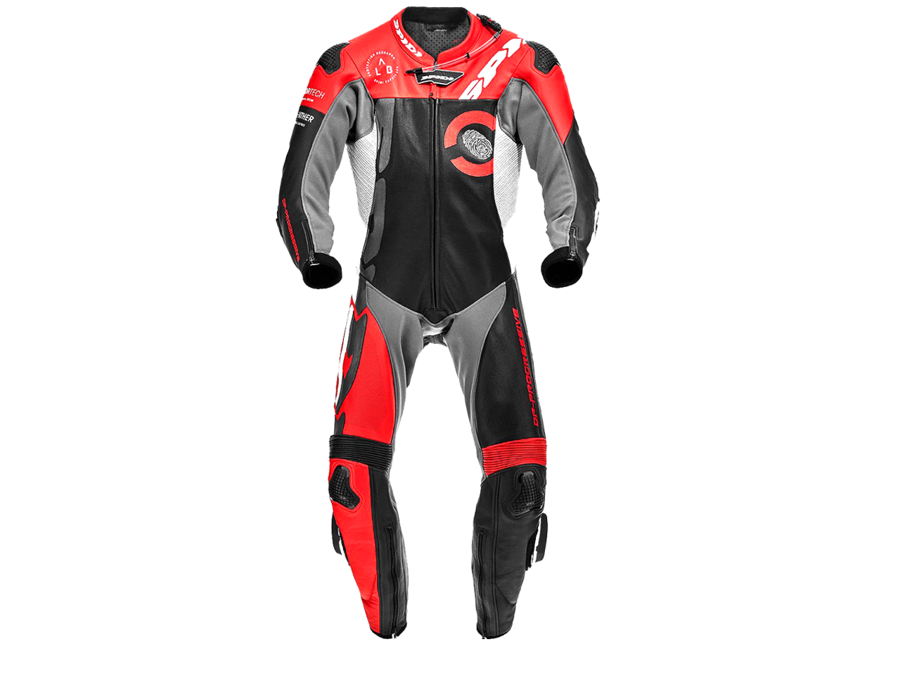 Spidi DP-Progressive Pro Motorcycle Racing Leather Suit Black/Red