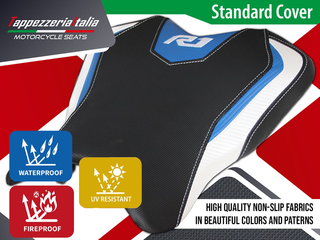 Tappezzeria Yamaha R1 Seat Cover (w/Logo) (09-14) Motorcycle: MOTO-D Racing