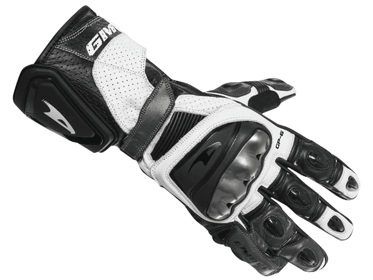 Gimoto GP6 Race Gloves White/Black : MOTO-D Racing