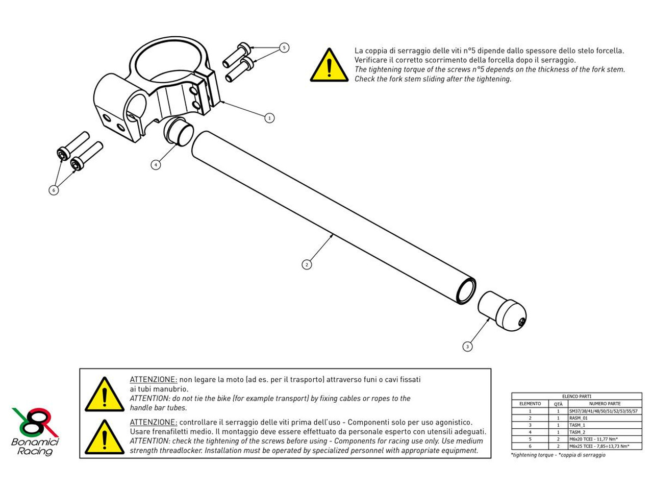 Bonamici Kawasaki Ninja 500 / 400 Clip-Ons (41mm): MOTO-D Racing