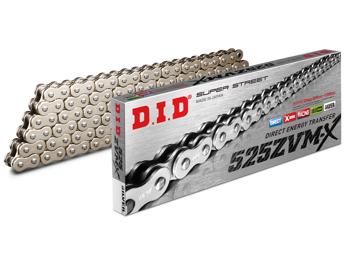新発売！DIDチェーン 525VX3 120L(シルバーメッキ）Xリングシール