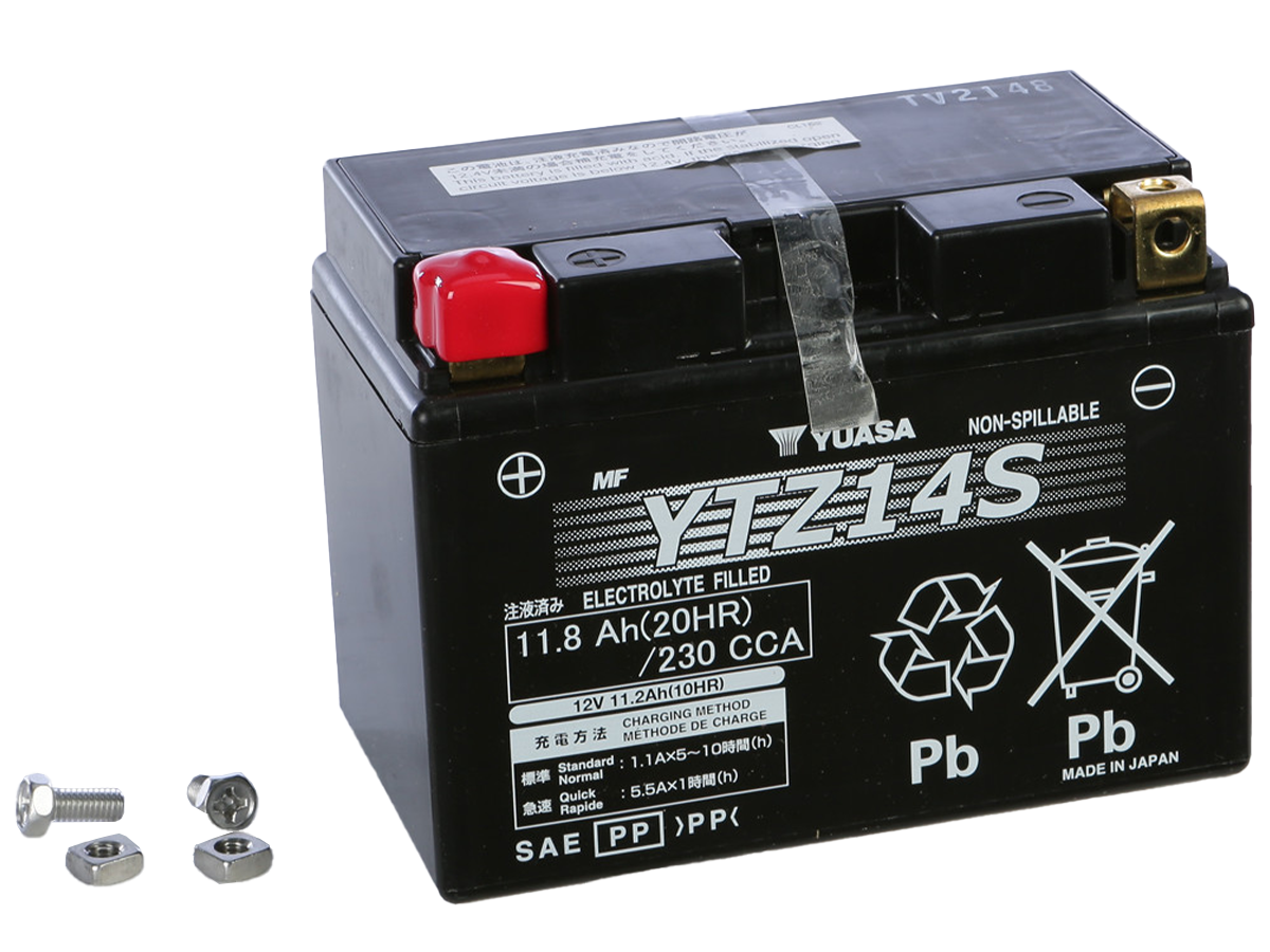 Yuasa YTZ14S Motorcycle Battery (230 CA) Lead Acid: MOTO-D Racing
