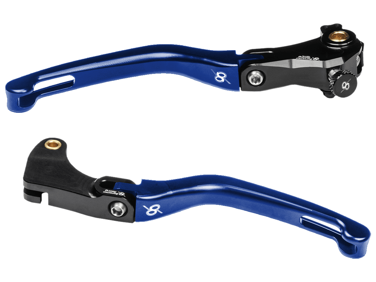 Bonamici Yamaha MT-09 Folding Levers (21-23) (Black/Blue): MOTO-D