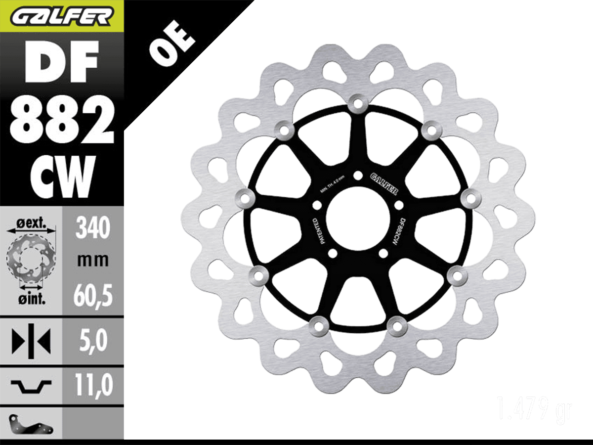 Galfer Buell X-1 Lightning Front Brake 340mm Floating Wave Rotor