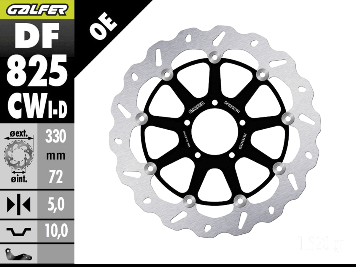 Galfer Ducati Monster 1200 S/R Front Brake 330mm Floating Wave
