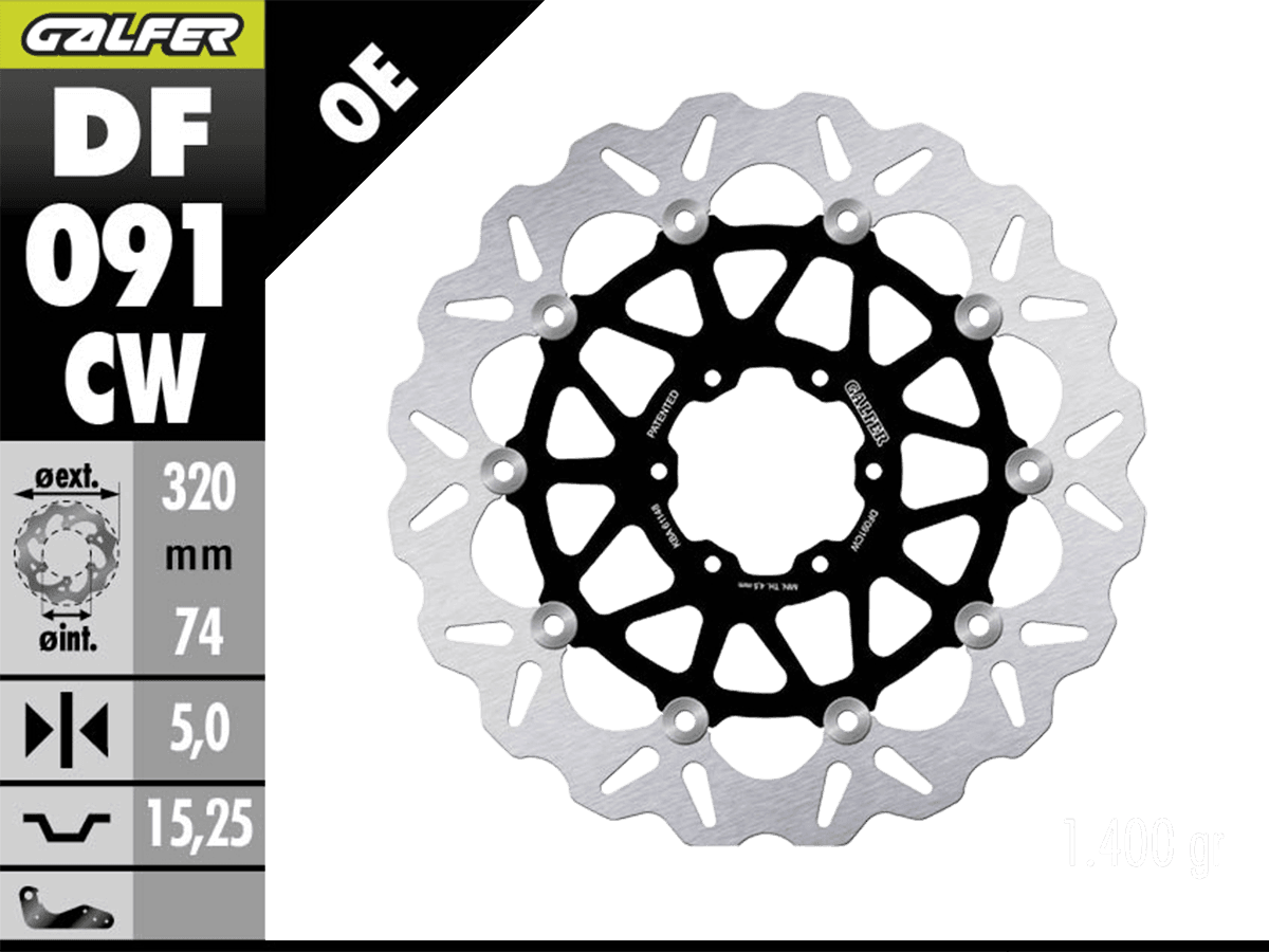 Galfer Honda CBR 1000RR Front Brake 320mm Floating Wave Rotor (17