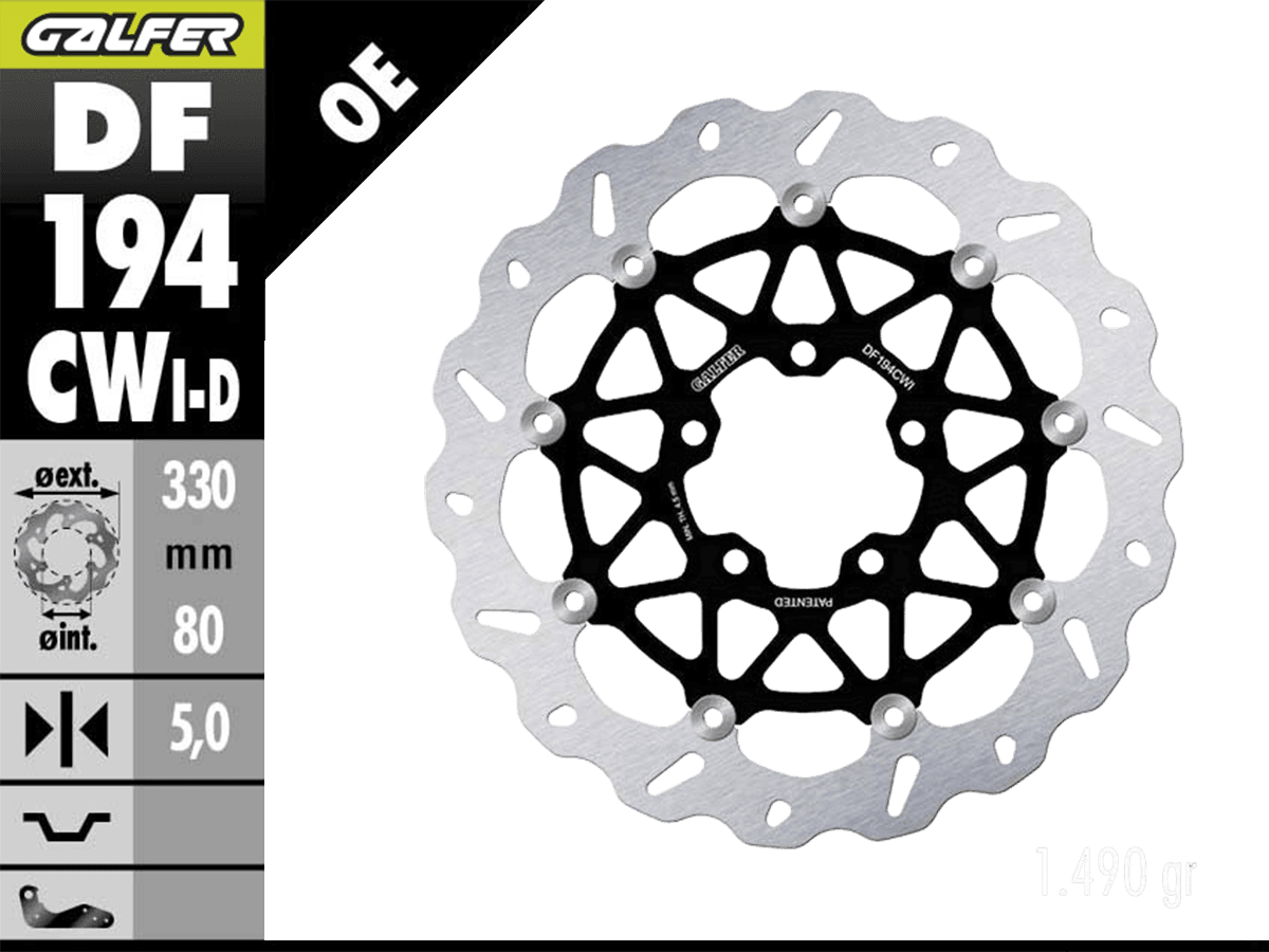 Galfer Kawasaki Ninja ZX-10R / ABS Front Brake 330mm Floating Wave
