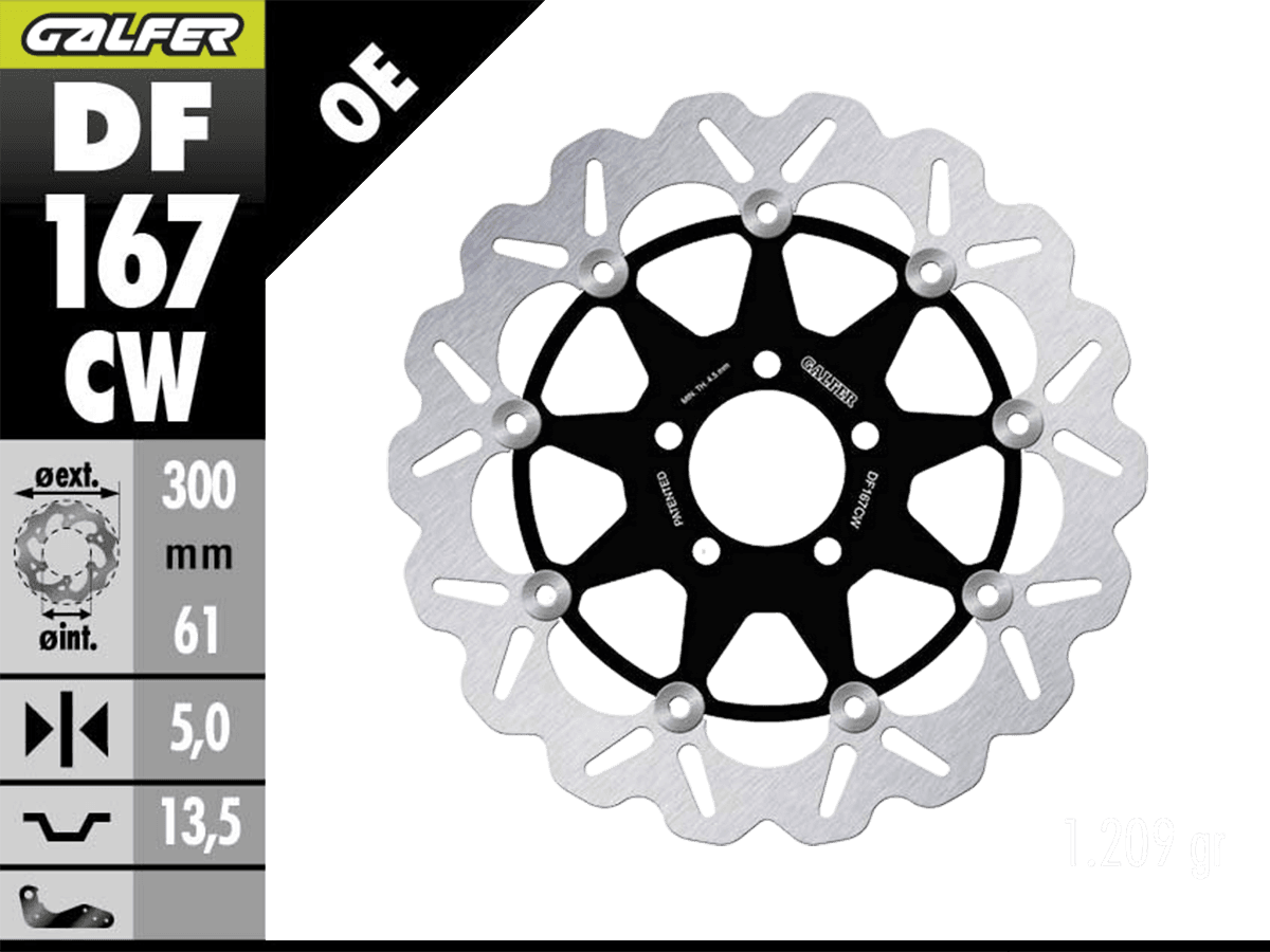 Galfer Kawasaki Z 1000 Front Brake 300mm Floating Wave Rotor (03