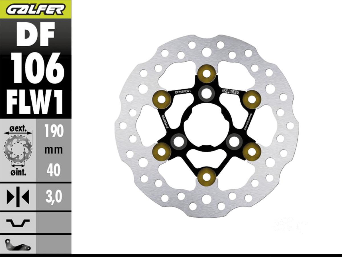 その他 (*^^*) Galfer Ohvale Front Brake 190mm World SBK Floating Wave Rotor