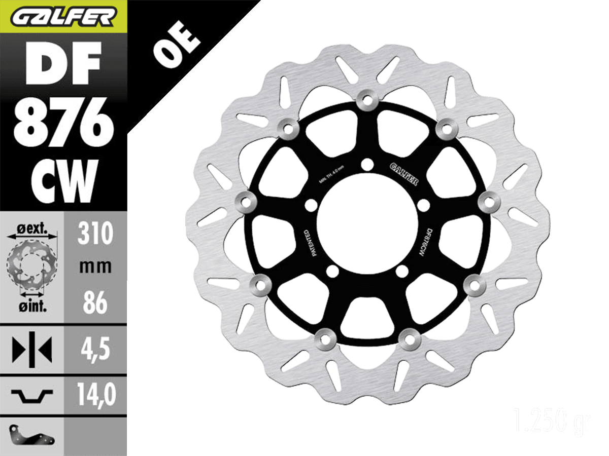 Galfer Triumph Daytona 675/R Front Brake 310mm Floating Wave Rotor