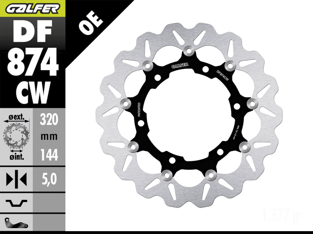 Galfer Triumph Thruxton 900 Front Brake 320mm Floating Wave Rotor