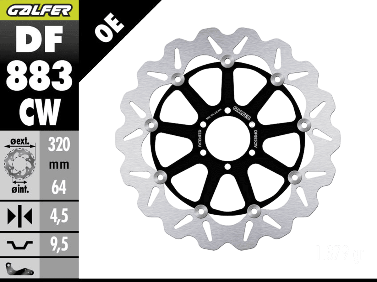 Galfer Ducati 900 Monster Front Brake 320mm Floating Wave Rotor