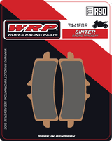 WRP Brake Pads Sinter Racing / Trackday Stylema F0R
Fitment
OEM Brembo M4, M50, GP4-RS, Stylema, GP4-RX, GP4-MS
Same as SBS 841 RST / RS
Aprilia RSV4 1000 ABS (2009-2014)
Aprilia RSV4 1000 Factory (2009-2011)
Aprilia RSV4 1000 Factory APRC ABS (2014-2016)
Aprilia RSV4 1100 (non-Factory) (2019-2024)
Aprilia RSV4 1100 Factory (2019-2024)
Ducati 848 EVO (2011-2012)
Ducati 1098 (2007-2010)
Ducati 1098/S Streetfighter (2009-2014)
Ducati Streetfighter V2 (2025)
Ducati 1198 S/SP (2009-2013)
Ducati Hypermotard 1100/SP/EVO (2007-2013)
Ducati Panigale 1199 (2012-2015)
Ducati Panigale 1299 (2015+)
Ducati Panigale V2 (2025)
Ducati Panigale V4 (2018-2024)
Ducati Panigale V4 S (2018-2024)
Ducati Panigale V4 R (2019+)
Ducati Monster V2
Ducati Multistrada V4 S/RS/Pikes Peak
Honda CBR 1000 RR-R Fireblade SP/SP2 (2023+) (Brembo)
Husqvarna FS 450 (2015+)
Kawasaki Ninja H2 (2015+)
Kawasaki Ninja ZX-10R (2016+)
Kawasaki ZH2 SE 1000 (2021+)
KTM 450 SMR (2021+)
KTM Duke 690/R (2014-2017)
KTM RC8 1190 (2008-2015)
KTM RC8 C 890
KTM SuperDuke 1290/R (2014+)
MV Agusta F4 (2012+)
MV Agusta F4 (2008-2011)
Suzuki GSX-R 600 / 750 (2011+)
Suzuki GSX-R 1000 (2012+)
Suzuki GSX-R 1000 R (17-19)
Suzuki GSX-S 1000GT /GT+
Suzuki Hayabusa (2013+)
Yamaha R1 (2025+)
Yamaha R9 (2025+)
Equivalent to Galfer 373
Equivalent to Vesrah VD-9031
Equivalent to EBC FA447