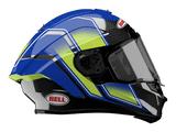 Bell Carbon "Race Star" Flex DLX Helmet Grid Blue/Yellow (RE-36952-026)