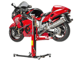 abba Sky Lift is more versatile than a traditional motorcycle lift table since both wheels are off the ground