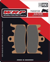 WRP Brake Pads Sinter Racing / Trackday 7500 F0R
Fitment
Same as SBS 900 RST
Aprilia Tuono V4/R (2014-2016)
Aprilia RS660
BMW rNineT (2014+)
Ducati Monster 797 (2017+)
Ducati Monster 937 (non-SP)
Ducati Hypermotard 800/SP (2013+)
Ducati Scrambler 800 (2015+)
Ducati Monster 821 (2014+)
Ducati Hypermotard 939/SP (2016+)
Ducati Hypermotard 950/SP
Ducati Supersport 939 (2017+)
Ducati 899 Panigale (2014-2015)
Ducati 959 Panigale (2016+)
Ducati V2 Panigale (2020-2024)
Ducati Scrambler 1100 (2018+)
Ducati Monster 1200 (2014+)
Ducati Multistrada V4 (Base)
Harley Davidson Pan America /Special /CVO
Harley Davidson Sportster S
Kawasaki ZH2 1000 (2020+)
MV Agusta 800 Rivale / Stradale (2013+)
Triumph Street Triple 765R (2017+) (does not fit S or RS) 
Equivalent to Galfer 475
Equivalent to Vesrah VD-9070
Equivalent to EBC FA630