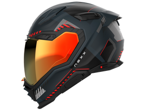 Nexx X.WST3 Motorcycle Street Helmet Fluence Dark Gray/Red