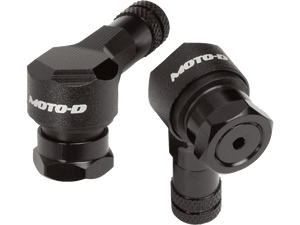 Right Angled Motorcycle Valve Stems for Racing and Sportbikes Black