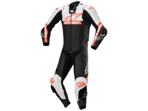 Alpinestars Missile V2 Ward Leather Race Suit (Black/White/Fluo Red)